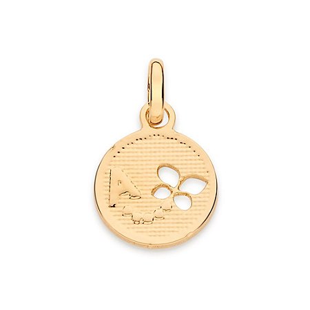 PINGENTE FOLHEADO A OURO VOO DA BORBOLETA COM LETRA. MED 1,6CM ROMMANEL 542675