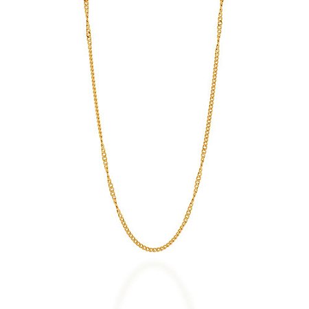 CORRENTE FOLHEADO A OURO FIO GRUMET TORCIDO. MED 42CM ROMMANEL 530694