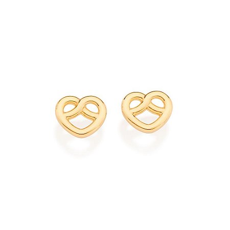 BRINCO FOLHEADO A OURO CORAÇÃO INFINITO. MED 0,8CM ROMMANEL 527121