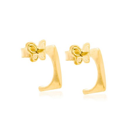 ARGOLA RETANGULAR FOLHEADO A OURO. MED 0,9CM ROMMANEL 522135