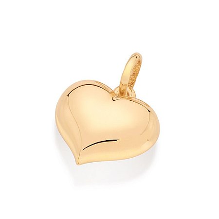 PINGENTE FOLHEADO A OURO CORAÇÃO ABAULADO. MED 2,7CM ROMMANEL 542710