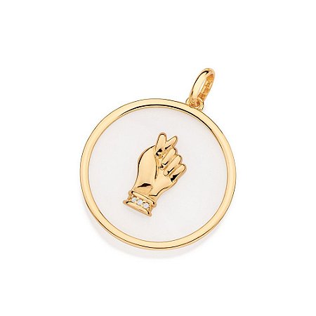 PINGENTE FIGA FOLHEADO A OURO COM MADRE PÉROLA. MED 3,4CM ROMMANEL 542709