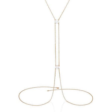 BODY CHAIN FOLHEADO A OURO COM ZIRCÔNIAS. MED 42CM ROMMANEL 532447