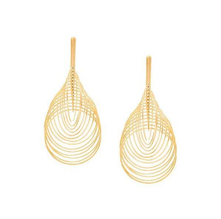 BRINCO FOLHEADO A OURO FORMADO POR FIOS. MED 5,9CM ROMMANEL 523609