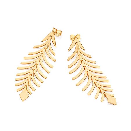 BRINCO FOLHEADO A OURO FOLHAS ARTICULADO. MED 5,6CM ROMMANEL 527168
