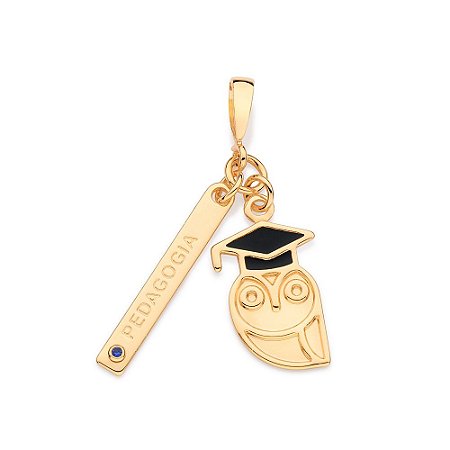 PINGENTE FOLHEADO A OURO PEDAGOGIA. MED 3,9CM ROMMANEL 542719
