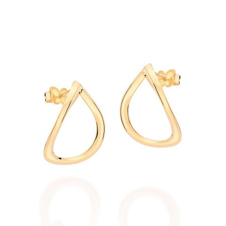 BRINCO GOTA VAZADA FOLHEADO A OURO. MED 2CM ROMMANEL 527181