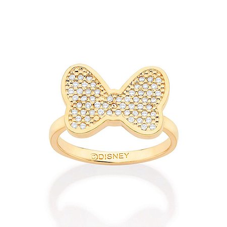 ANEL FOLHEADO A OURO LAÇO DA MINNIE COM ZIRCÔNIAS ROMMANEL 513424