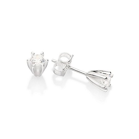 BRINCO SOLITÁRIO PRATA 925 COM ZIRCÔNIA. MED 0,6CM ROMMANEL 820138