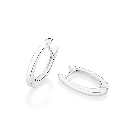 ARGOLA LISA OVAL PRATA 925. MED 2CM ROMMANEL 820131