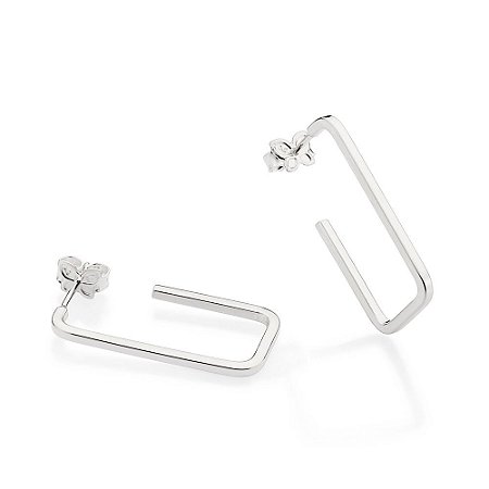 ARGOLA RETANGULAR PRATA 925. MED 2,8CM ROMMANEL 820142