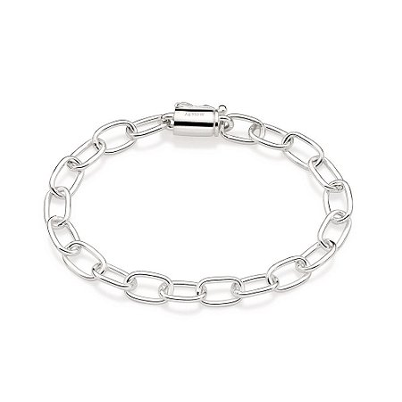 PULSEIRA PRATA 925 ELO OVAL 18CM ROMMANEL 850045