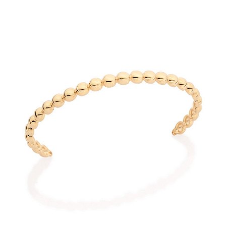 BRACELETE FOLHEADO A OURO MEIAS ESFERAS. MED 6,8CM ROMMANEL 552097