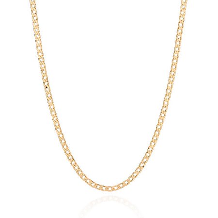 CORDÃO UNISSEX FOLHEADO A OURO ELO GROUMET. MED 60CM ROMMANEL 532497