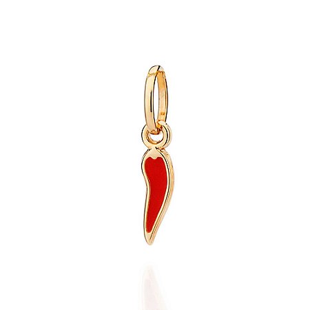 PINGENTE PIMENTA FOLHEADO A OURO COM APLIQUE DE RESINA. MED 1,8CM ROMMANEL 542741