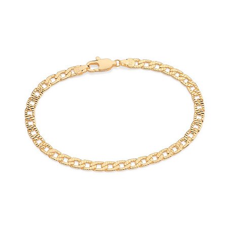 PULSEIRA FOLHEADO A OURO ELO GROUMET. MED 19/20/21/22CM ROMMANEL 552128