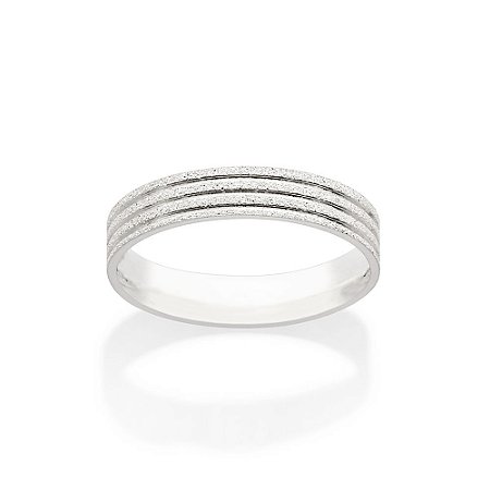 ALIANÇA DE COMPROMISSO PRATA 925 DIAMANTADA 4MM ROMMANEL 810232
