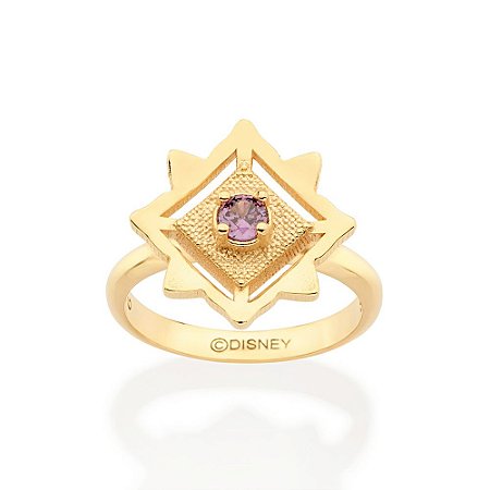 ANEL REINO MÁGICO DE ROSAS FOLHEADO A OURO COM ZIRCÔNIAS ROMMANEL 513448