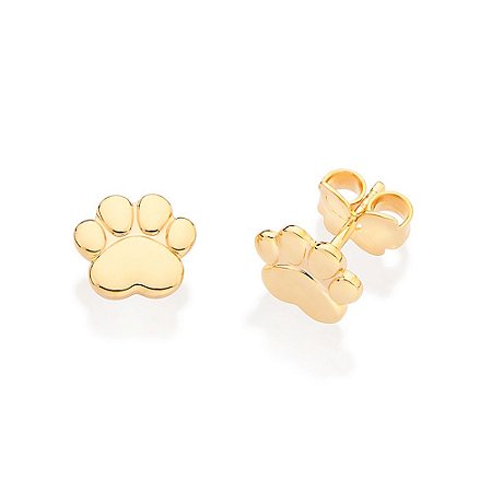 BRINCO FOLHEADO A OURO PATA DE PET. MED 0,8CM ROMMANEL 527250