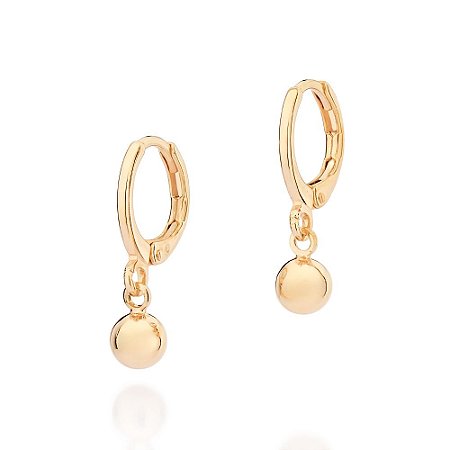 ARGOLA FOLHEADO A OURO COM ESFERAS PENDURADAS. MED 2,1CM ROMMANEL 527257
