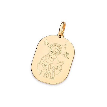 PINGENTE MEDALHA SÃO FRANCISCO FOLHEADO A OURO. MED 3,3CM ROMMANEL 542753