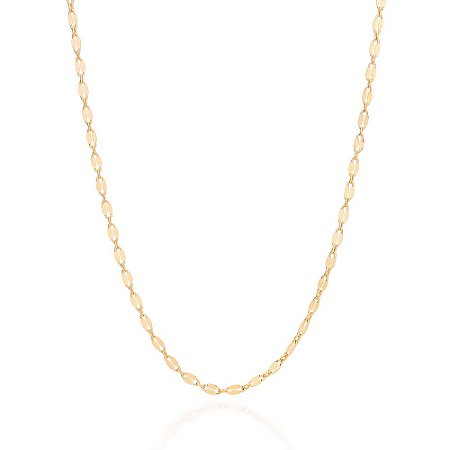 CORRENTE FOLHEADO A OURO ELOS BATIDOS. MED 60CM ROMMANEL 532505