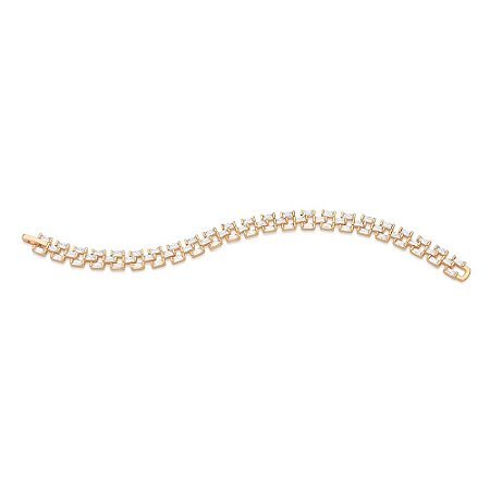 PULSEIRA FOLHEADO A OURO COM ZIRCÔNIAS. MED 19CM ROMMANEL 552139
