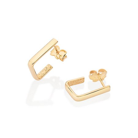 ARGOLA RETANGULAR FOLHEADO A OURO. MED 1,3CM ROMMANEL 527232