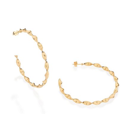ARGOLA FOLHEADO A OURO ARO TORCIDO. MED 6,5CM ROMMANEL 527247