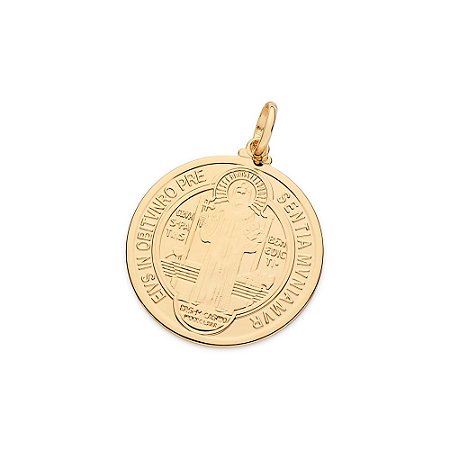PINGENTE MEDALHA DE SÃO BENTO FOLHEADO A OURO. MED 4,8CM ROMMANEL 542770
