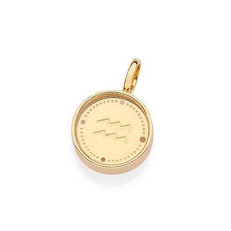 PINGENTE FOLHEADO A OURO SIGNO AQUÁRIO. MED 2,3CM ROMMANEL 542755