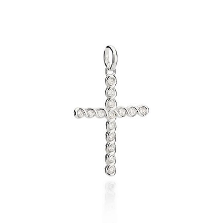 PINGENTE PRATA 925 CRUZ COM ZIRCÔNIAS. MED 3,5CM ROMMANEL 840066