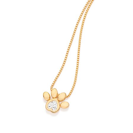 GARGANTILHA FOLHEADO A OURO PATA DE PET. MED 50CM ROMMANEL 532518