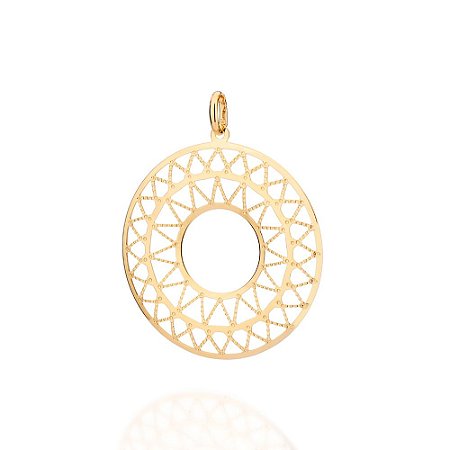 MAXI PINGENTE FOLHEADO A OURO DETALHES TRABALHADOS. MED 4,5CM ROMMANEL 542812