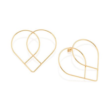 MAXI BRINCO CORAÇÃO ENTRELAÇADO FOLHEADO A OURO. MED 5,3CM ROMMANEL 526973