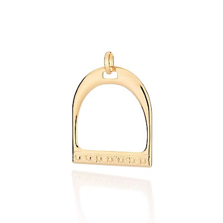 PINGENTE ESTRIBO FOLHEADO A OURO. MED 4,3CM ROMMANEL 542834