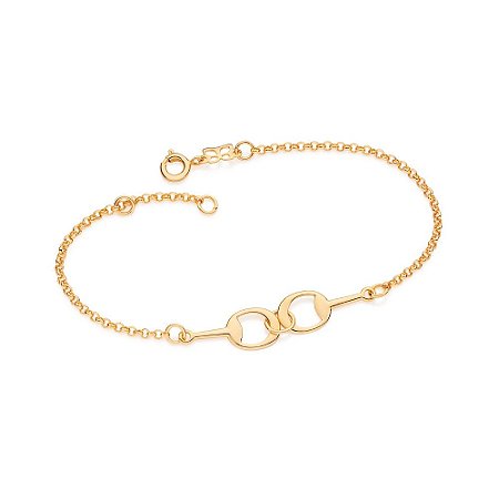 PULSEIRA FERRADURA FOLHEADO A OURO. MED 19CM ROMMANEL 552149