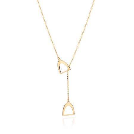 COLAR GRAVATA AJUSTÁVEL FOLHEADO A OURO ESTRIBO. MED 72CM ROMMANEL 532523