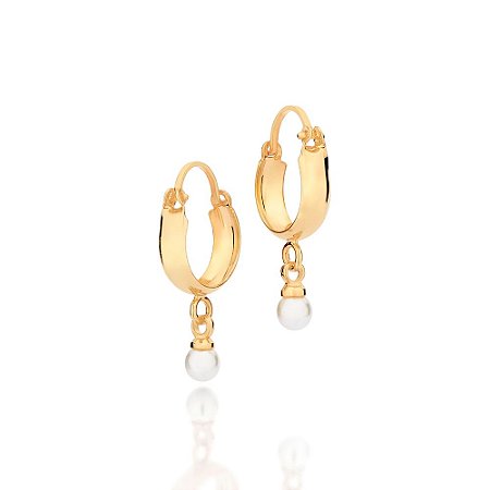 ARGOLA FOLHEADO A OURO COM PÉROLA. MED 2,3CM ROMMANEL 527303