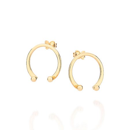 BRINCO FERRADURA FOLHEADO A OURO. MED 2CM ROMMANEL 527304