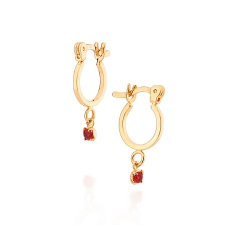 ARGOLA FOLHEADO A OURO CRISTAL VERMELHO. MED 2,1CM ROMMANEL 527162