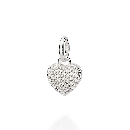 PINGENTE PRATA 925 CORAÇÃO COM ZIRCÔNIAS. MED 1,4CM ROMMANEL 840126
