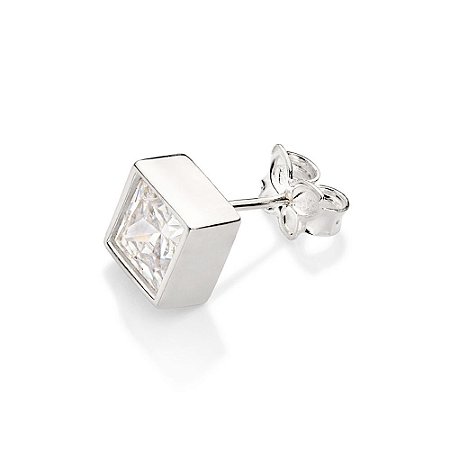 BRINCO ONE MASCULINO PRATA 925 COM ZIRCÔNIA. MED 6X6MM ROMMANEL 820185