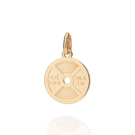 PINGENTE MASCULINO FOLHEADO A OURO ANILHA DE ACADEMIA. MED 2,7CM ROMMANEL 542842