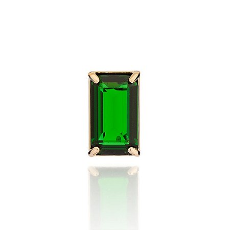 PINGENTE RETANGULAR MASCULINO FOLHEADO A OURO COM CRISTAL VERDE. MED 1,20CM ROMMANEL 542845
