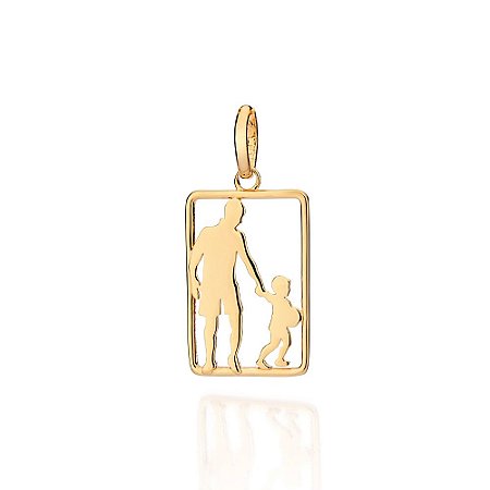 PINGENTE MASCULINO PAI E FILHO FOLHEADO A OURO. MED 3,3CM ROMMANEL 542859