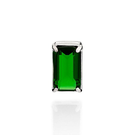 PINGENTE RETANGULAR MASCULINO PRATA 925 COM CRISTAL VERDE. MED 1,20CM ROMMANEL 840129