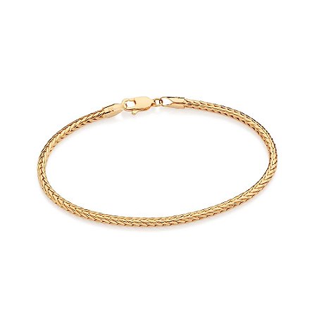 PULSEIRA MASCULINA RABO DE RAPOSA FOLHEADO A OURO. MED 21CM ROMMANEL 552155