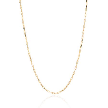 CORDÃO MASCULINO FOLHEADO A OURO ELO CADEADO. MED 60CM ROMMANEL 532531