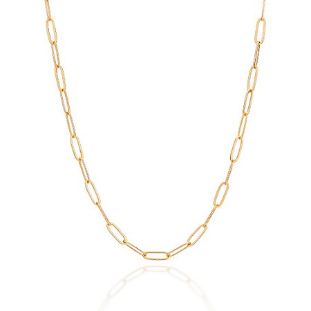 CORDÃO MASCULINO FOLHEADO A OURO ELO CADEADO. MED 60CM ROMMANEL 532535